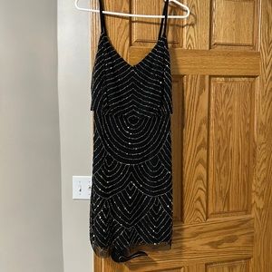 Black sequin cocktail dress